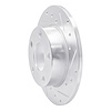 E-Line Drilled & Slotted Silver Brake Rotor, 1996-2005 Audi/Porsche/Volkswagen, Position: Rear Right - image 1