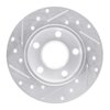 E-Line Drilled & Slotted Silver Brake Rotor, 1996-2005 Audi/Porsche/Volkswagen, Position: Rear Right - image 3
