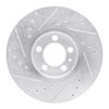E-Line Drilled & Slotted Silver Brake Rotor, 1996-1998 Audi/Porsche/Volkswagen, Position: Front Right - image 3