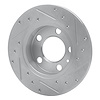 E-Line Drilled & Slotted Silver Brake Rotor, 1998-2020 Audi/Porsche/Volkswagen, Position: Rear Left - image 1