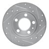 E-Line Drilled & Slotted Silver Brake Rotor, 1998-2020 Audi/Porsche/Volkswagen, Position: Rear Left - image 2