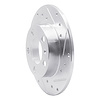 E-Line Drilled & Slotted Silver Brake Rotor, 1998-2020 Audi/Porsche/Volkswagen, Position: Rear Right - image 1