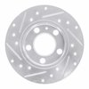 E-Line Drilled & Slotted Silver Brake Rotor, 1998-2020 Audi/Porsche/Volkswagen, Position: Rear Right - image 4