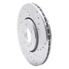 E-Line Drilled & Slotted Silver Brake Rotor, 1998-2018 Audi/Porsche/Volkswagen, Position: Front Right - image 3