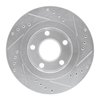 E-Line Drilled & Slotted Silver Brake Rotor, 1999-2005 Audi/Porsche/Volkswagen, Position: Rear Left - image 4