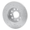 E-Line Drilled & Slotted Silver Brake Rotor, 2005-2013 Audi/Porsche/Volkswagen, Position: Rear Left - image 4