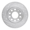 E-Line Drilled & Slotted Silver Brake Rotor, 2005-2013 Audi/Porsche/Volkswagen, Position: Rear Right - image 3