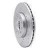 E-Line Drilled & Slotted Silver Brake Rotor, Fits Select Audi/Porsche/Volkswagen, Position: Front Left