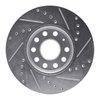 E-Line Drilled & Slotted Silver Brake Rotor, Fits Select Audi/Porsche/Volkswagen, Position: Front Left - image 2