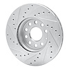 E-Line Drilled & Slotted Silver Brake Rotor, Fits Select Audi/Porsche/Volkswagen, Position: Front Right