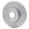 E-Line Drilled & Slotted Silver Brake Rotor, Fits Select Audi/Porsche/Volkswagen, Position: Front Right - image 4