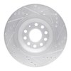 E-Line Drilled & Slotted Silver Brake Rotor, Fits Select Audi/Porsche/Volkswagen, Position: Rear Left - image 2