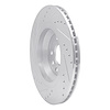 E-Line Drilled & Slotted Silver Brake Rotor, Fits Select Audi/Porsche/Volkswagen, Position: Rear Right