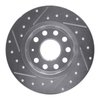 E-Line Drilled & Slotted Silver Brake Rotor, Fits Select Audi/Porsche/Volkswagen, Position: Rear Right - image 2