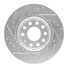 E-Line Drilled & Slotted Silver Brake Rotor, 2005-2015 Audi/Porsche/Volkswagen, Position: Front Right - image 1