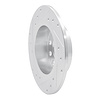 E-Line Drilled & Slotted Silver Brake Rotor, 2010-2019 Audi/Porsche/Volkswagen, Position: Rear Right - image 1