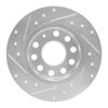 E-Line Drilled & Slotted Silver Brake Rotor, 2010-2019 Audi/Porsche/Volkswagen, Position: Rear Right - image 4