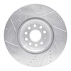 E-Line Drilled & Slotted Silver Brake Rotor, Fits Select Audi/Porsche/Volkswagen, Position: Front Right - image 2