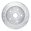 E-Line Drilled & Slotted Silver Brake Rotor, 1986-1991 Audi/Porsche/Volkswagen, Position: Front Right - image 1