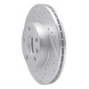 E-Line Drilled & Slotted Silver Brake Rotor, 1996-2000 Audi/Porsche/Volkswagen, Position: Front Left - image 2