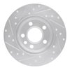 E-Line Drilled & Slotted Silver Brake Rotor, 1996-2000 Audi/Porsche/Volkswagen, Position: Rear Right - image 3