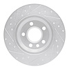 E-Line Drilled & Slotted Silver Brake Rotor, 2001-2003 Audi/Porsche/Volkswagen, Position: Rear Right - image 1