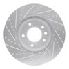 E-Line Drilled & Slotted Silver Brake Rotor, 2003-2018 Audi/Porsche/Volkswagen, Position: Right Front - image 2