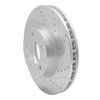 E-Line Drilled & Slotted Silver Brake Rotor, 2003-2018 Audi/Porsche/Volkswagen, Position: Right Front - image 3