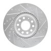 E-Line Drilled & Slotted Silver Brake Rotor, Fits Select Audi/Porsche/Volkswagen, Position: Front Left - image 2
