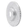 E-Line Drilled & Slotted Silver Brake Rotor, Fits Select Audi/Porsche/Volkswagen, Position: Front Left - image 4