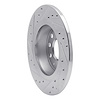 E-Line Drilled & Slotted Silver Brake Rotor, 2005-2018 Audi/Porsche/Volkswagen, Position: Rear Right - image 1