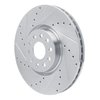 E-Line Drilled & Slotted Silver Brake Rotor, Fits Select Audi/Porsche/Volkswagen, Position: Front Left - image 2