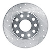 E-Line Drilled & Slotted Silver Brake Rotor, Fits Select Audi/Porsche/Volkswagen, Position: Rear Left