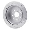 E-Line Drilled & Slotted Silver Brake Rotor, 1990-1992 Lexus/Toyota/Scion, Position: Rear Left - image 4
