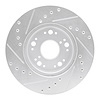 E-Line Drilled & Slotted Silver Brake Rotor, 1991-1992 Lexus/Toyota/Scion, Position: Front Right - image 1