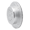 E-Line Drilled & Slotted Silver Brake Rotor, 1992-2000 Lexus/Toyota/Scion, Position: Rear Right - image 1