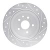 E-Line Drilled & Slotted Silver Brake Rotor, 1998-2010 Lexus/Toyota/Scion, Position: Rear Left - image 3