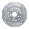 E-Line Drilled & Slotted Silver Brake Rotor, 2013-2020 Lexus/Toyota/Scion, Position: Right Front - image 1