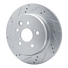 E-Line Drilled & Slotted Silver Brake Rotor, 2013-2020 Lexus/Toyota/Scion, Position: Rear Left - image 1