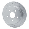 E-Line Drilled & Slotted Silver Brake Rotor, Fits Select Lexus/Toyota/Scion, Position: Rear Left - image 1