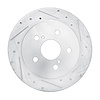 E-Line Drilled & Slotted Silver Brake Rotor, Fits Select Lexus/Toyota/Scion, Position: Rear Right