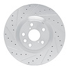 E-Line Drilled & Slotted Silver Brake Rotor, Fits Select Lexus/Toyota/Scion, Position: Left Front