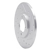 E-Line Drilled & Slotted Silver Brake Rotor, 1970-1979 Lexus/Toyota/Scion, Position: Front Right