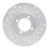E-Line Drilled & Slotted Silver Brake Rotor, 1980-1983 Lexus/Toyota/Scion, Position: Front Right - image 2