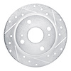 E-Line Drilled & Slotted Silver Brake Rotor, 1979-1981 Lexus/Toyota/Scion, Position: Rear Right - image 1