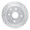 E-Line Drilled & Slotted Silver Brake Rotor, 1983-1984 Lexus/Toyota/Scion, Position: Rear Right - image 1