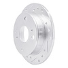 E-Line Drilled & Slotted Silver Brake Rotor, 1985-1987 Lexus/Toyota/Scion, Position: Rear Left - image 1
