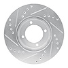 E-Line Drilled & Slotted Silver Brake Rotor, 1984-1987 Lexus/Toyota/Scion, Position: Front Right - image 1
