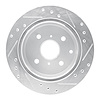 E-Line Drilled & Slotted Silver Brake Rotor, 1984-1988 Lexus/Toyota/Scion, Position: Rear Left - image 1