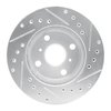 E-Line Drilled & Slotted Silver Brake Rotor, 1986-1989 Lexus/Toyota/Scion, Position: Front Left - image 2